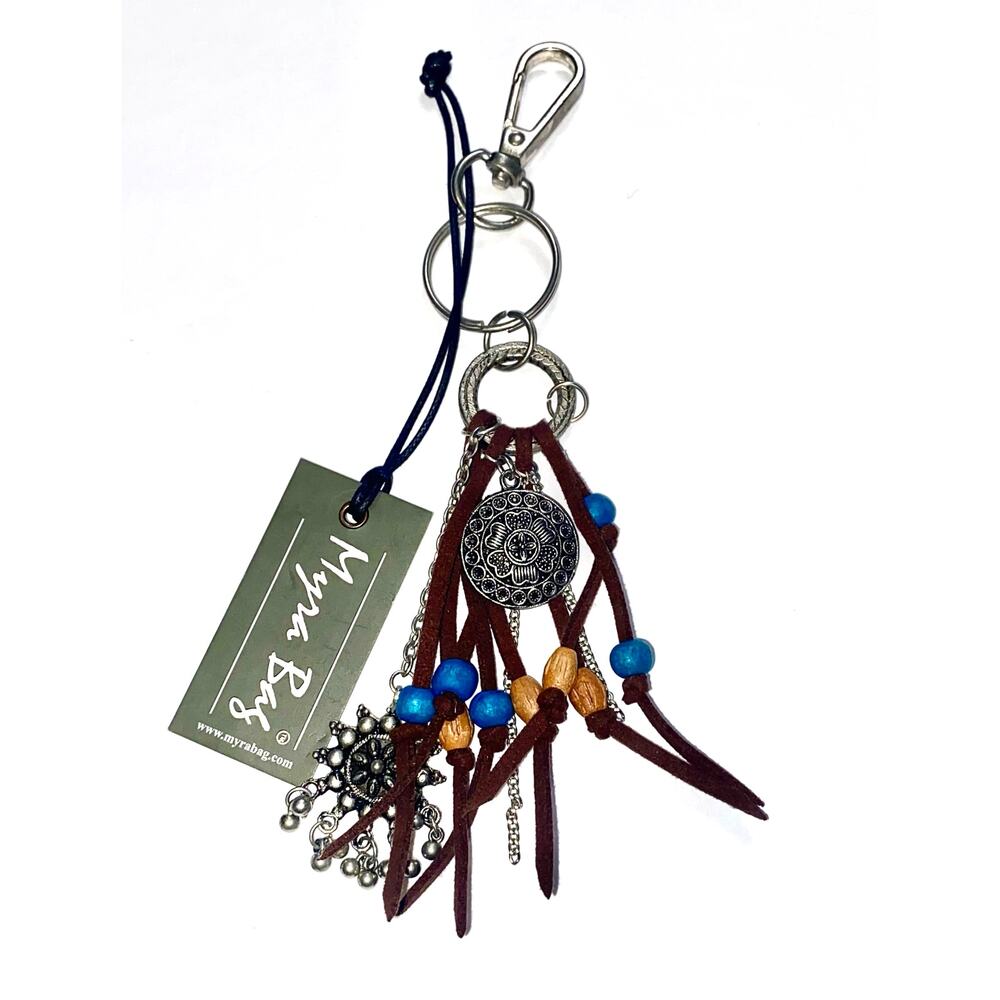 Myra Handbags and Accessories Tricky Keyfob Western Metal Beaded Keychain NWT